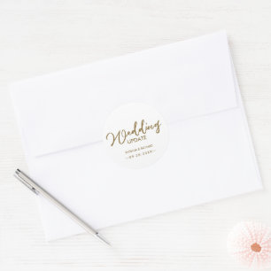 Sticker Rond Mariage de calligraphie Chic Mise à jour Gold