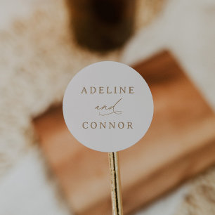 Sticker Rond Mariage de calligraphie ivoire et or