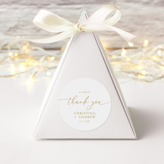 Sticker Rond Mariage de calligraphie or moderne (Créateur téléchargé)