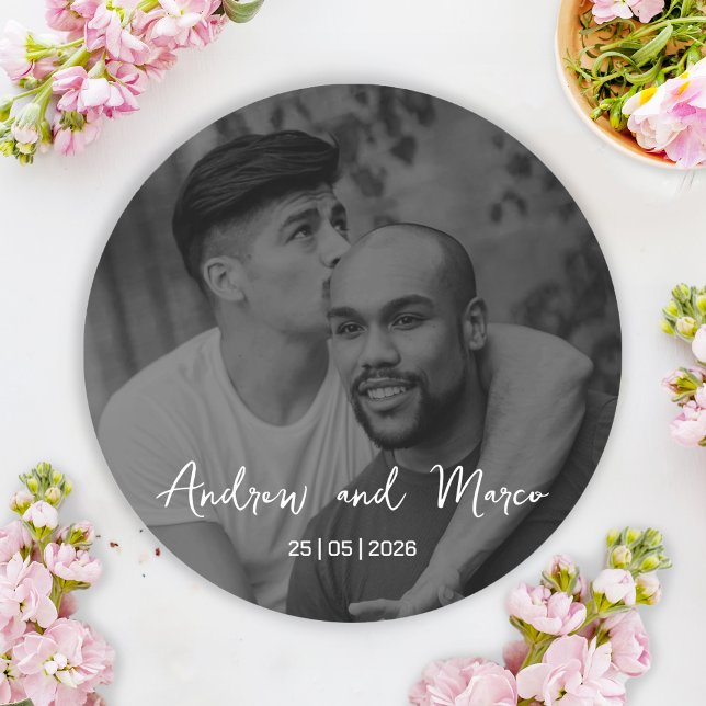 Sticker Rond Mariage de carte d'embarquement de destination pho (Wedding Favor Sticker)