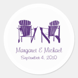 Sticker Rond Mariage de chaises Adirondack violet