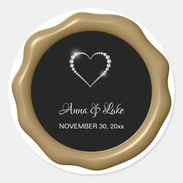 Sticker Rond *~* Mariage de cire de coeur diamant (Devant)