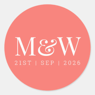 Sticker Rond Mariage de corail vivant moderne