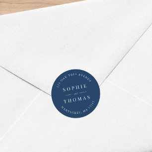 Sticker Rond Mariage de couleur modifiable Adresse de retour mo