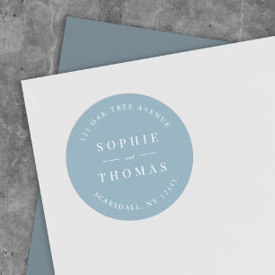 Sticker Rond Mariage de couleur modifiable Adresse de retour mo