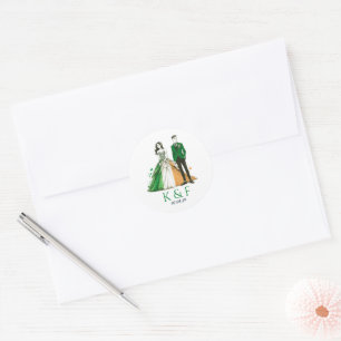 Sticker Rond Mariage de couple irlandais