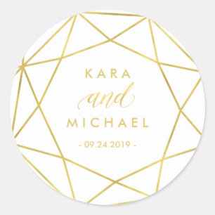 Sticker Rond Mariage de diamant géométrique minimaliste moderne