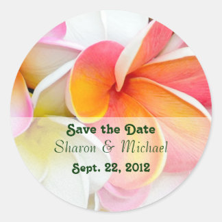 Sticker Rond Mariage de fleurs Plumeria