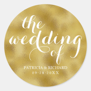 Sticker Rond Mariage De Gold Foil Mariage Classic Round Sti