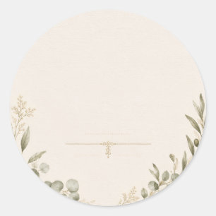 Sticker Rond Mariage de Jardin Luxueux – Eucalyptus Sophistiqué