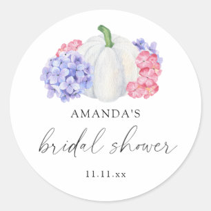 Sticker Rond Mariage de la citrouille blanche et des fleurs d'h
