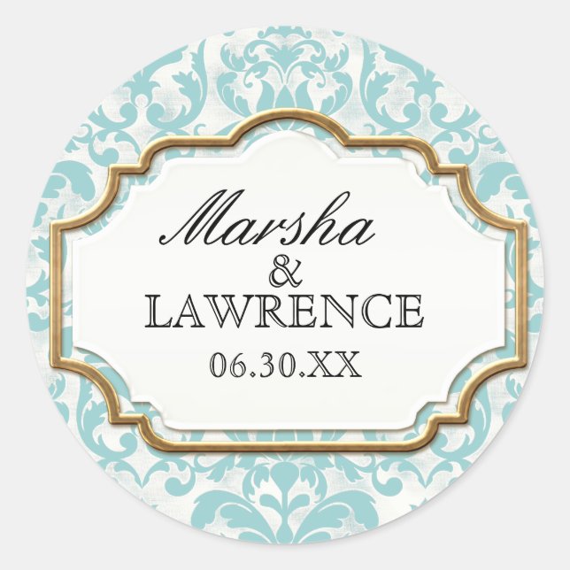 Sticker Rond Mariage de lunettes dorées vieilles et démontées (Devant)
