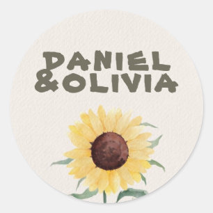Sticker Rond Mariage de marguerite couleur Pastel Retro