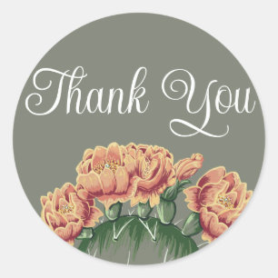 Sticker Rond Mariage de Merci de cactus à fleur du désert