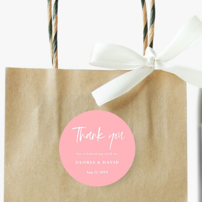 Sticker Rond Mariage de Merci rose (Créateur téléchargé)