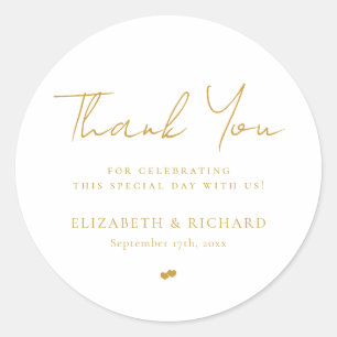Sticker Rond Mariage de Merci Whimsical Gold White