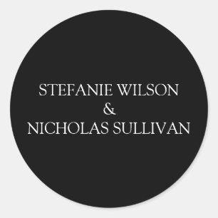 Sticker Rond Mariage de monogramme floral délicieux et minimal