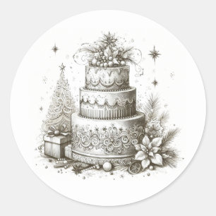 Sticker Rond Mariage de Noël