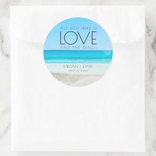 Sticker Rond Mariage de plage de destination
