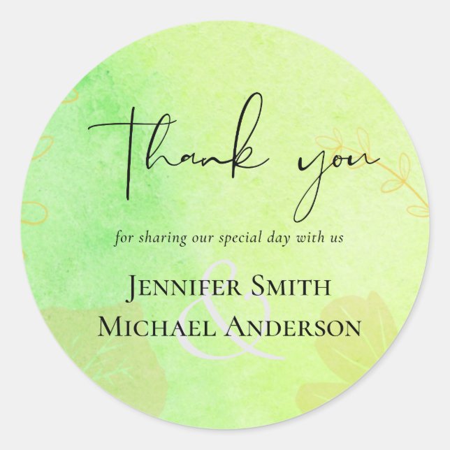 Sticker Rond Mariage de rêve a petit budget aquarelle sarcelle  (Devant)