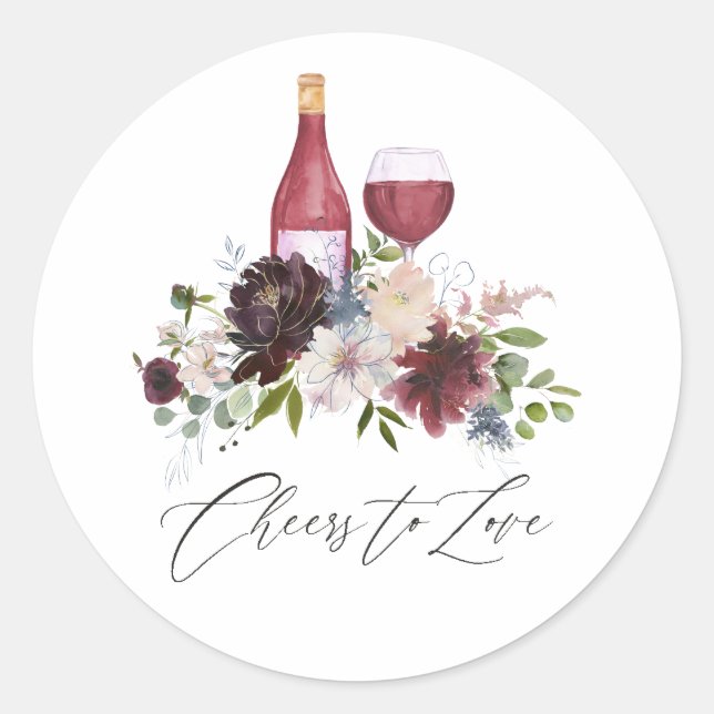 Sticker Rond Mariage de Rêve avec dégustation de vin Bourgogne  (Devant)