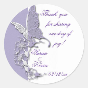 Sticker Rond Mariage de rêves papillon