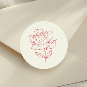 Sticker Rond Mariage de rose de Bourgogne de jardin de famille