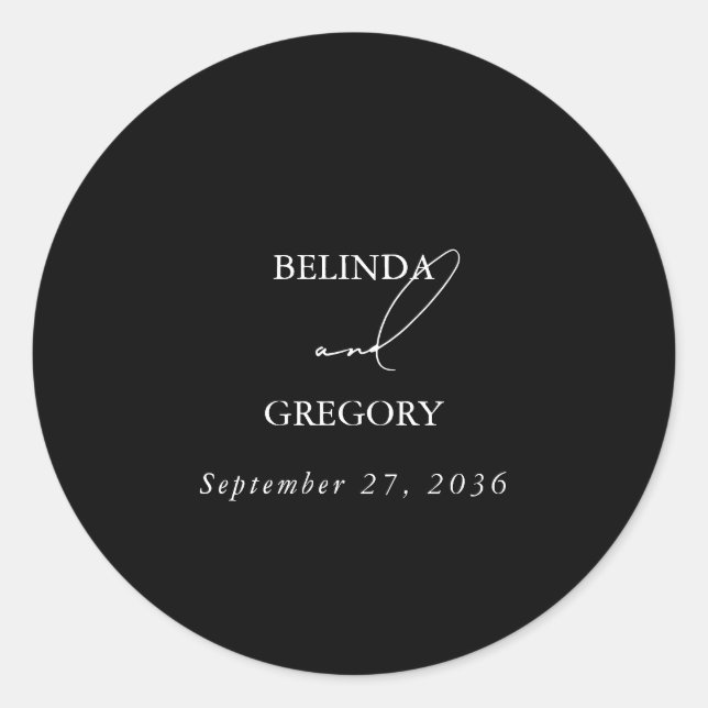 Sticker Rond Mariage de script de signature de calligraphie noi (Devant)