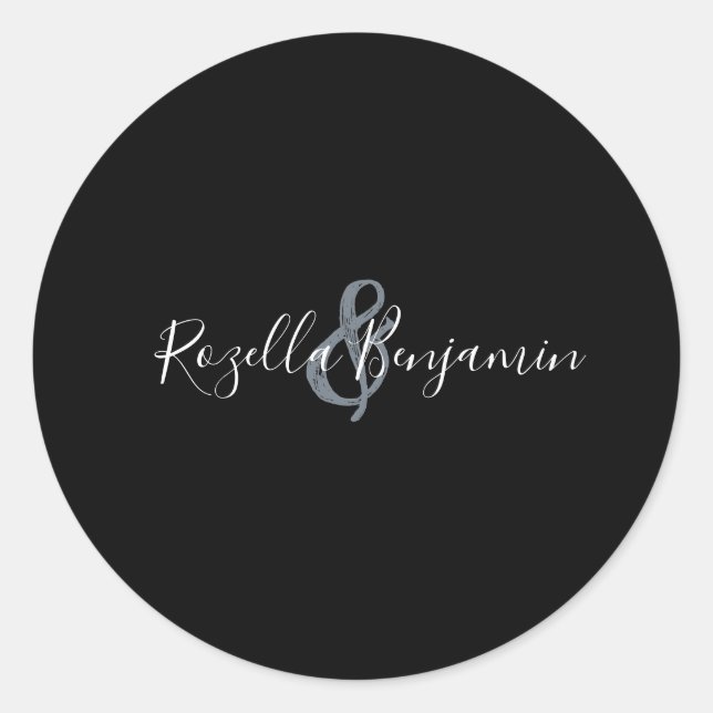 Sticker Rond Mariage de script moderne minimum classique manche (Devant)
