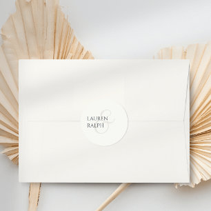 Sticker Rond Mariage de script tendance noir et ivoire