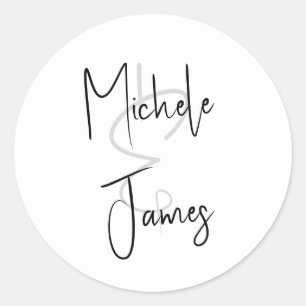 Sticker Rond Mariage de typographie de script minimal