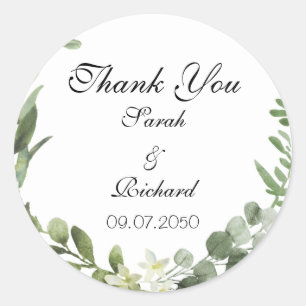 Sticker Rond Mariage de verdure botanique