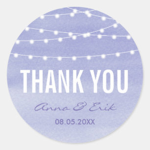 Sticker Rond Mariage de voyants de chaîne aquarelle