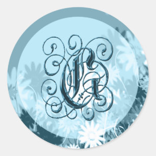 Sticker Rond Mariage de Wedgewood Monogram G Seal