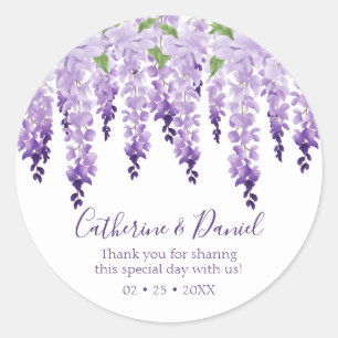 Sticker Rond Mariage de Wisteria   MERCI