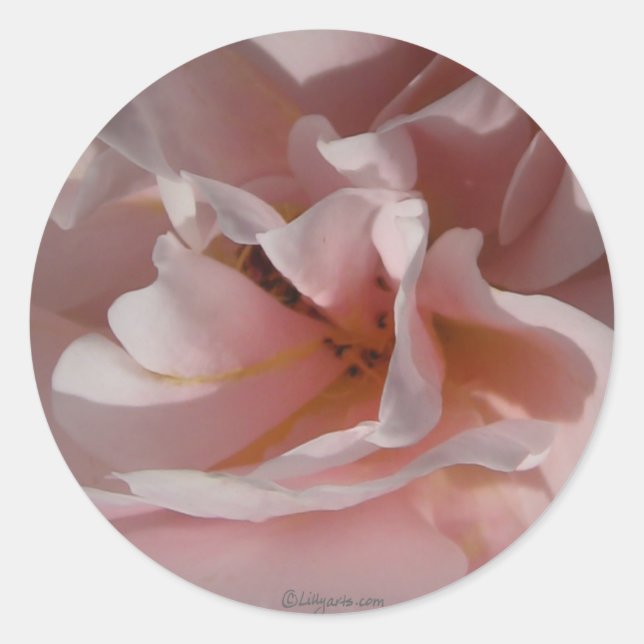 Sticker Rond Mariage d'enveloppe rose classique (Devant)