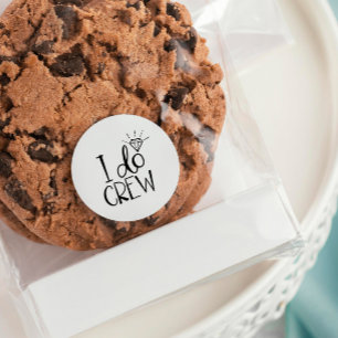 Sticker Rond Mariage d'équipage de l'anneau de diamant I Do