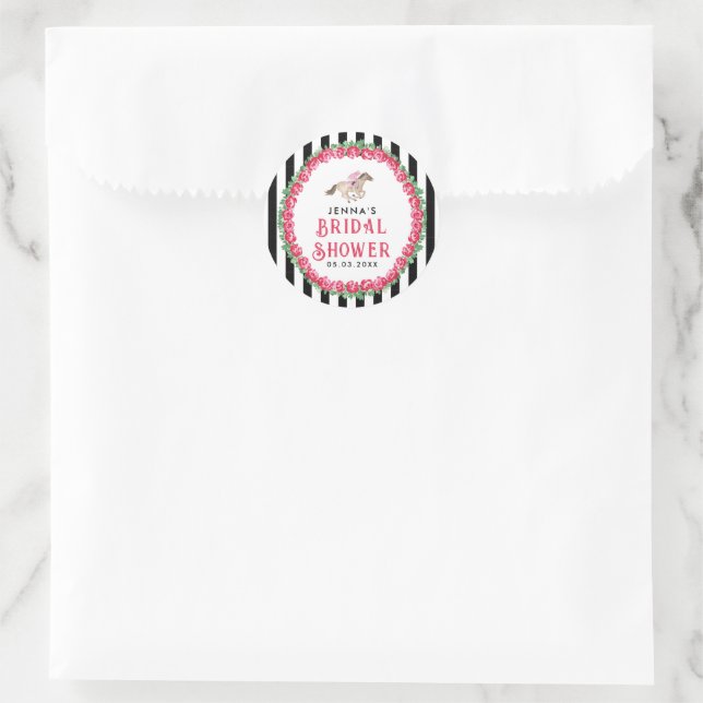 Sticker Rond Mariage Derby Course de chevaux (Sac)