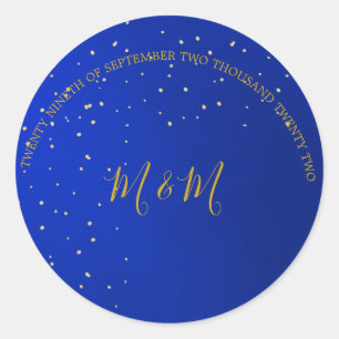 Sticker Rond Mariage des étoiles d'or de Sky Moon