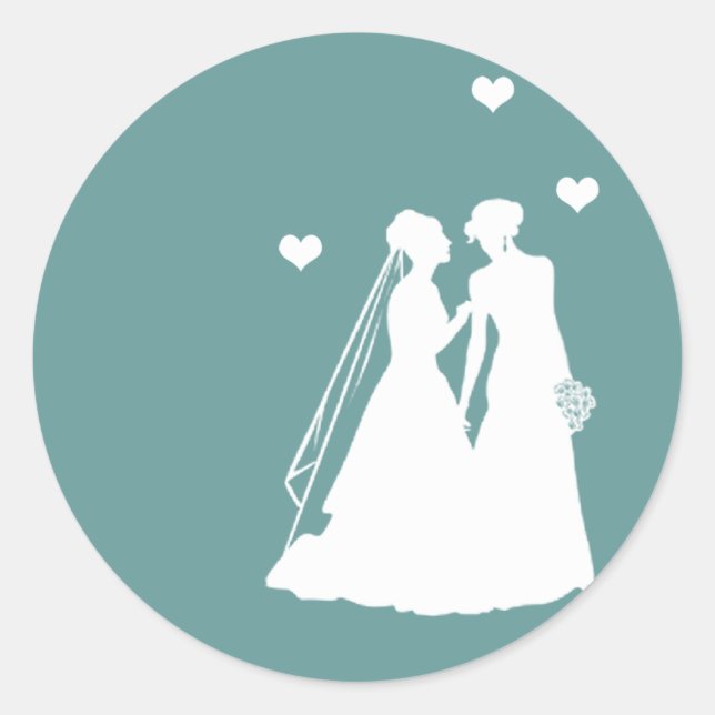 Sticker Rond Mariage des femmes lesbiennes (Devant)