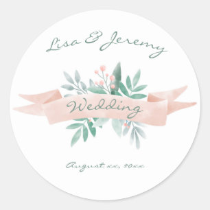 Sticker Rond Mariage d'été doux