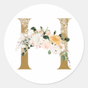 Sticker Rond Mariage d'été du printemps MONOGRAM H