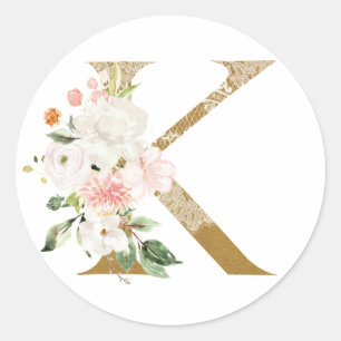 Sticker Rond Mariage d'été du printemps MONOGRAM K