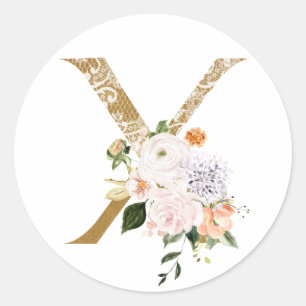 Sticker Rond Mariage d'été du printemps MONOGRAM X