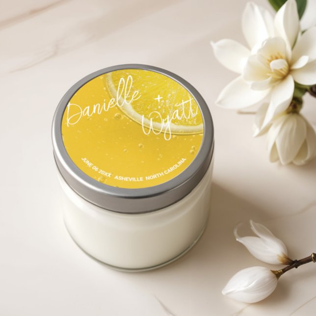 Sticker Rond Mariage d'été italien moderne (Créateur téléchargé)