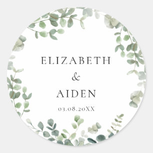 Sticker Rond Mariage d'eucalyptus