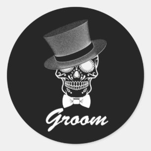 Sticker Rond Mariage d'Halloween pour hommes Jour du gouverneme