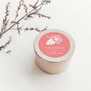 Sticker Rond Mariage d'Hibiscus
