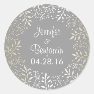 Sticker Rond Mariage d'huile d'or du souffle du bébé
