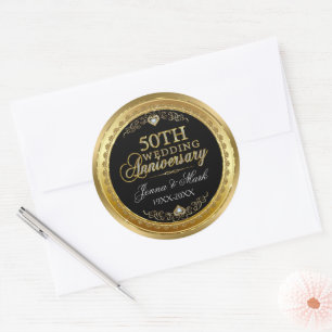 Sticker Rond Mariage d'or Glam Gold & Diamonds